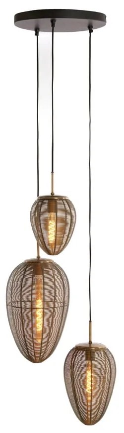 Lampa wisząca w brązowo-czarnym kolorze z metalowym kloszem ø 36 cm Yaelle – Light &amp; Living