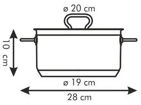 Tescoma Garnek z pokrywką HOME PROFI, 20 cm, śred. 20 cm