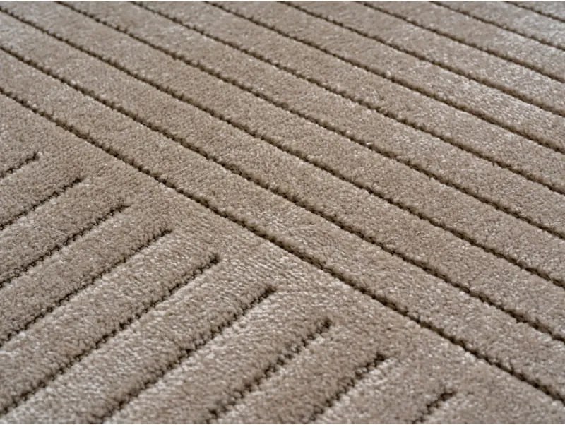 Dywan uniwersalny Nova 3D Geometria beżowy koło 200 cm x 200 cm