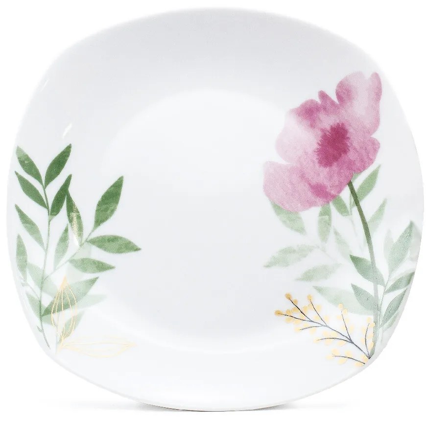 Arôme Home 18-częściowy zestaw obiadowy Różowy mak