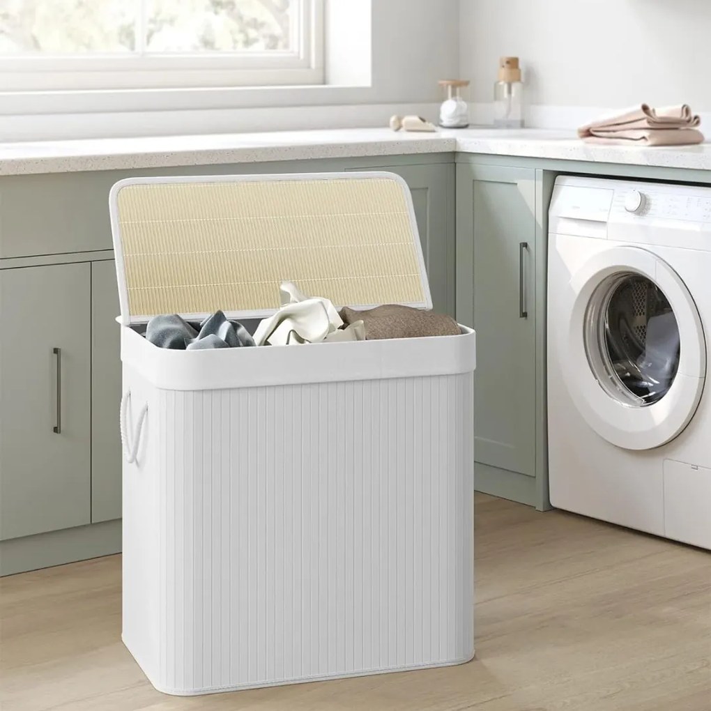 Kosz na bieliznę DORA, 150 l, biała SongmicsHome