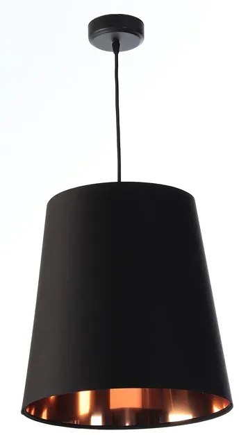 Czarna lampa wisząca nad stół z abażurem rose gold - 8X S404 W0-W71