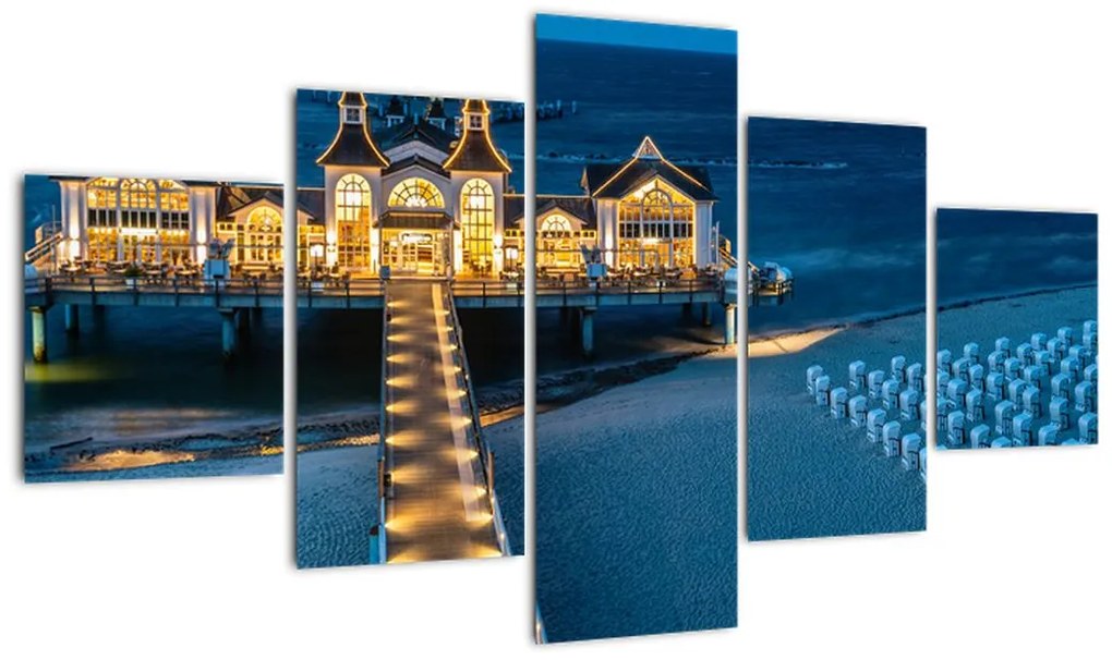 Obraz - hotel na plaży (125x70 cm)