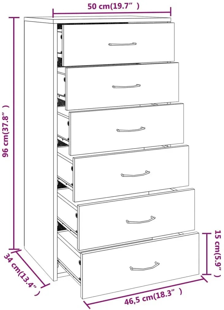 Praktyczna komoda na ubrania do sypialni szary dąb sonoma P2-G49