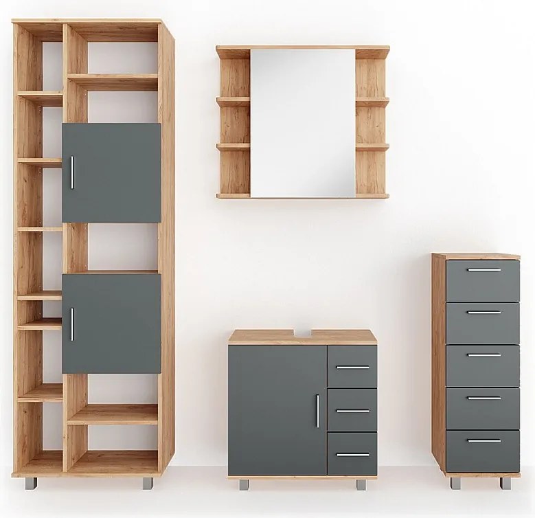 Zestaw mebli łazienkowych dąb 60x33x60 ilias