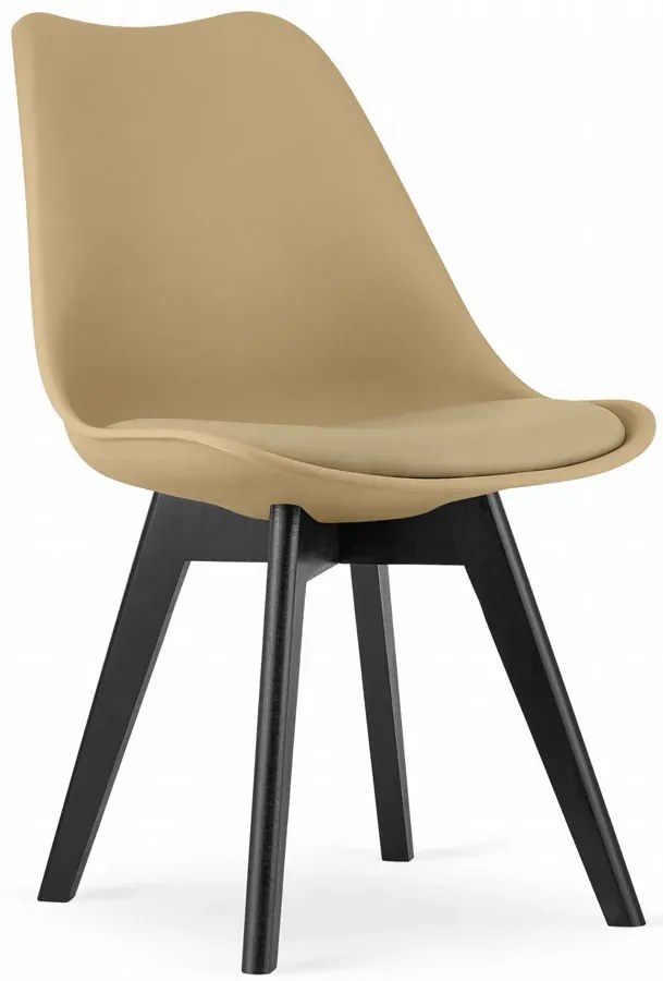 Komplet 4 ciemnobeżowych krzeseł skandynawskich M5-A18