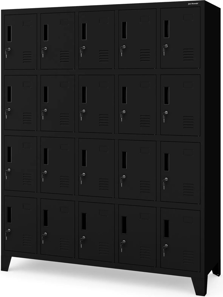 Szafa BHP 20-skrytkowa 136x45x172 cm Robert, czarna