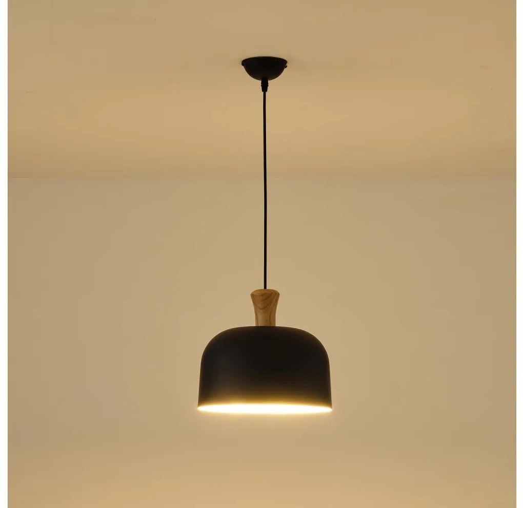 Żyrandol na lince 1xE27/15W/230V czarny śr. 27 cm