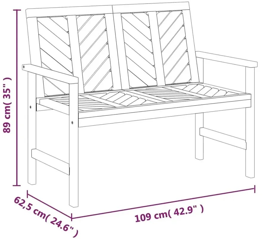 Ławka i stolik ogrodowy z drewna akacjowego T2-N30