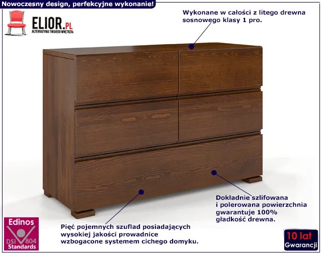 Komoda drewniana z szufladami Narcyx 4S - Orzech