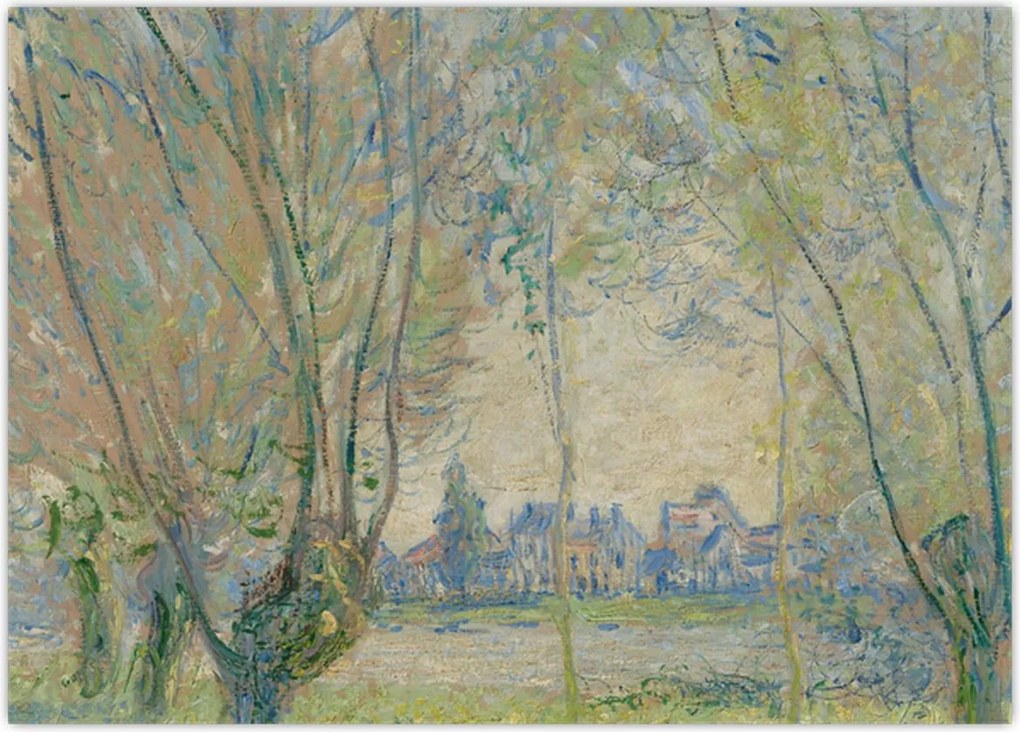 Obraz na szkle - Claude Monet, Woman Seated under the Willows, reprodukcje (70x50 cm)
