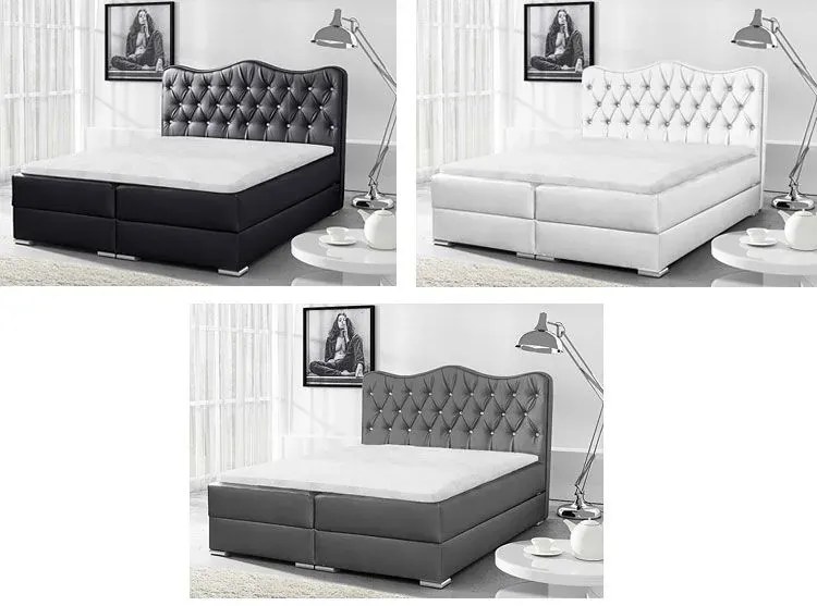 Podwójne łóżko z tapicerowanym zagłówkiem 160x200 E7-W52