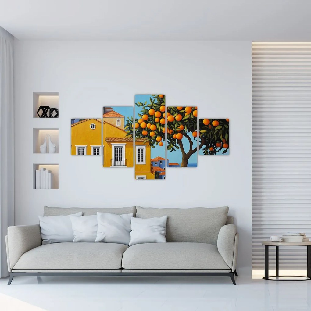 Obraz - Drzewo pomarańczowe (125x70 cm)