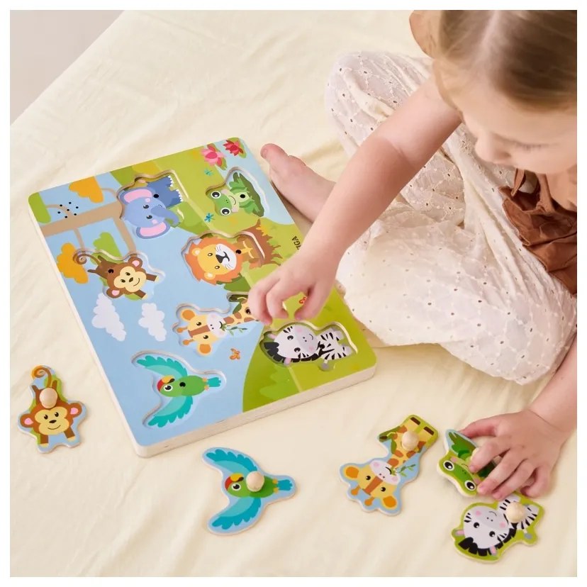 Viga puzzle dźwiękowe dopasuj zwierzęta egzotyczne