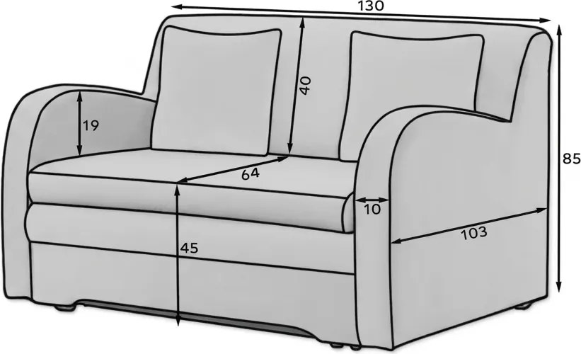 Rozkładana 2-osobowa sofa ARIO ROYAL, biała