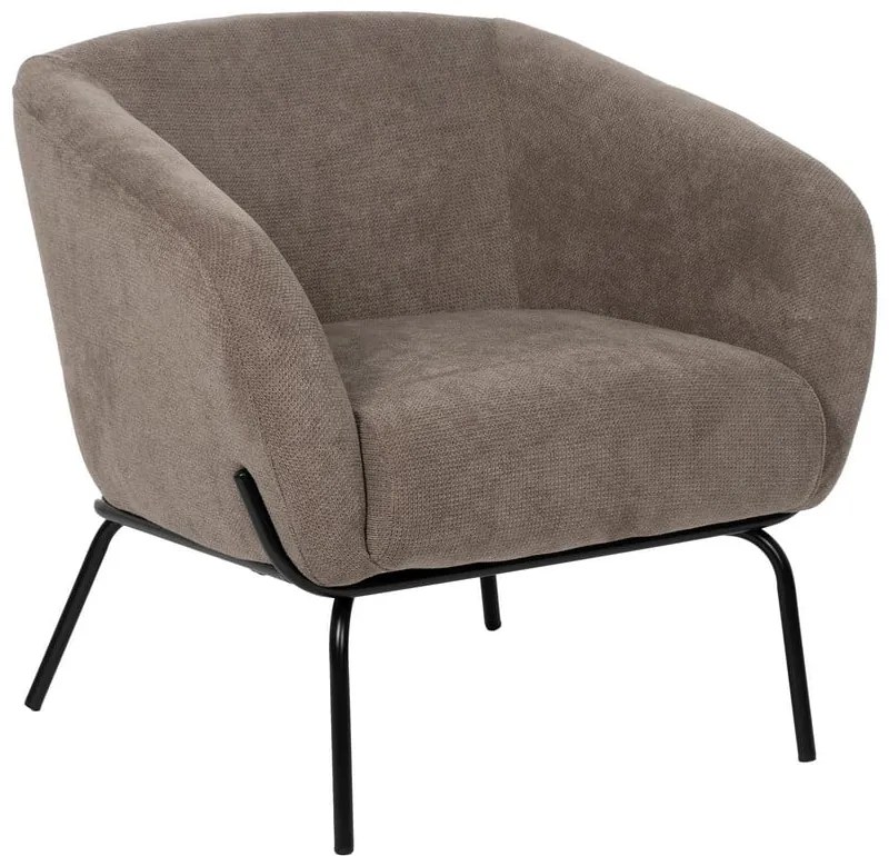 Szarobrązowy fotel z tkaniny szenilowej Classic – Ixia