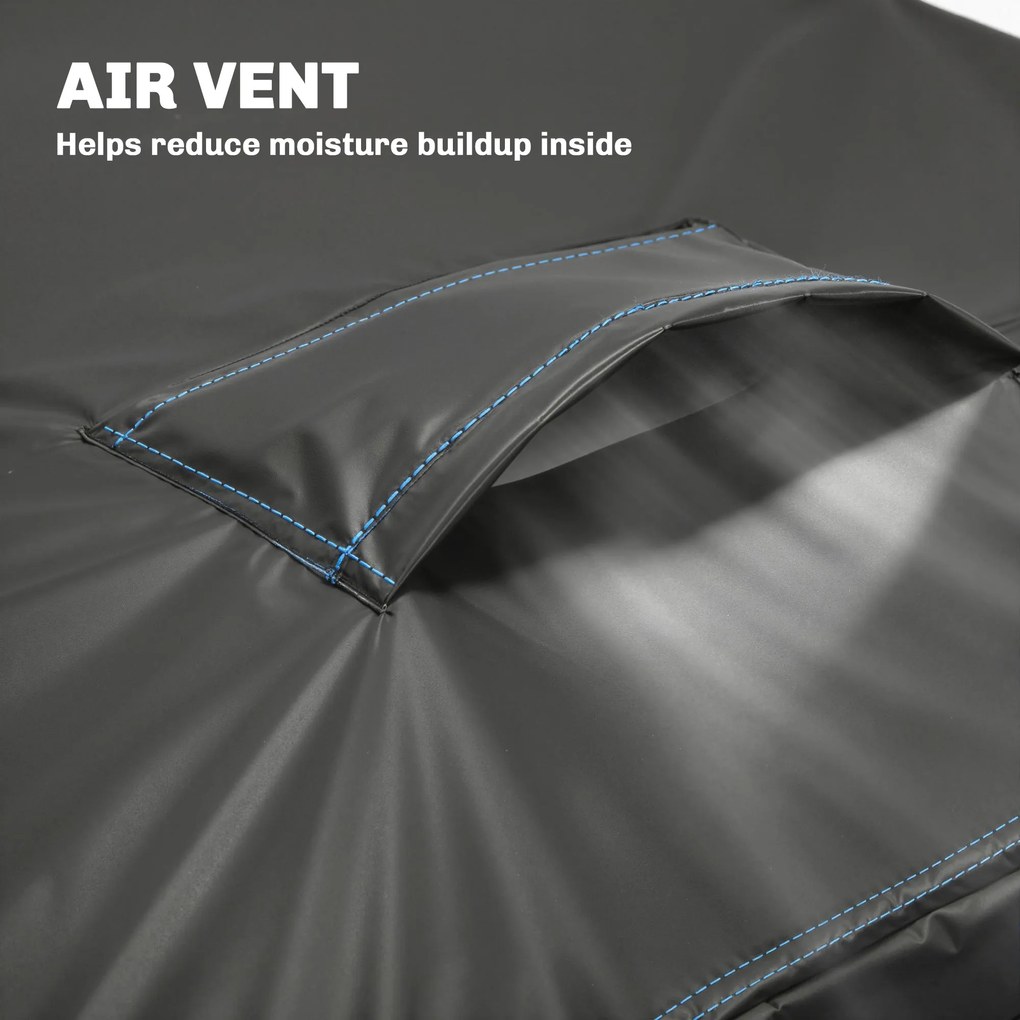 Outsunny Osłona na Meble Ogrodowe Zimowa Wodoodporna Odporny na Wiatr Anti-UV Pokrowiec 420D Oxford 180x120x74 cm Czarny | Aosom PL