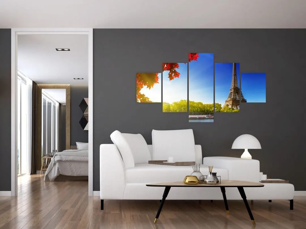 Obraz - jesień w Paryżu (125x70 cm)