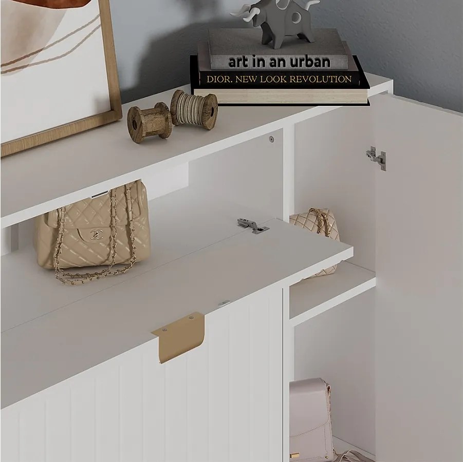 Szafka na buty biały 108x23.5x107.5 helge