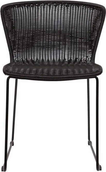 Czarne krzesła ogrodowe ze sztucznego rattanu zestaw 2 szt. Wings – WOOOD