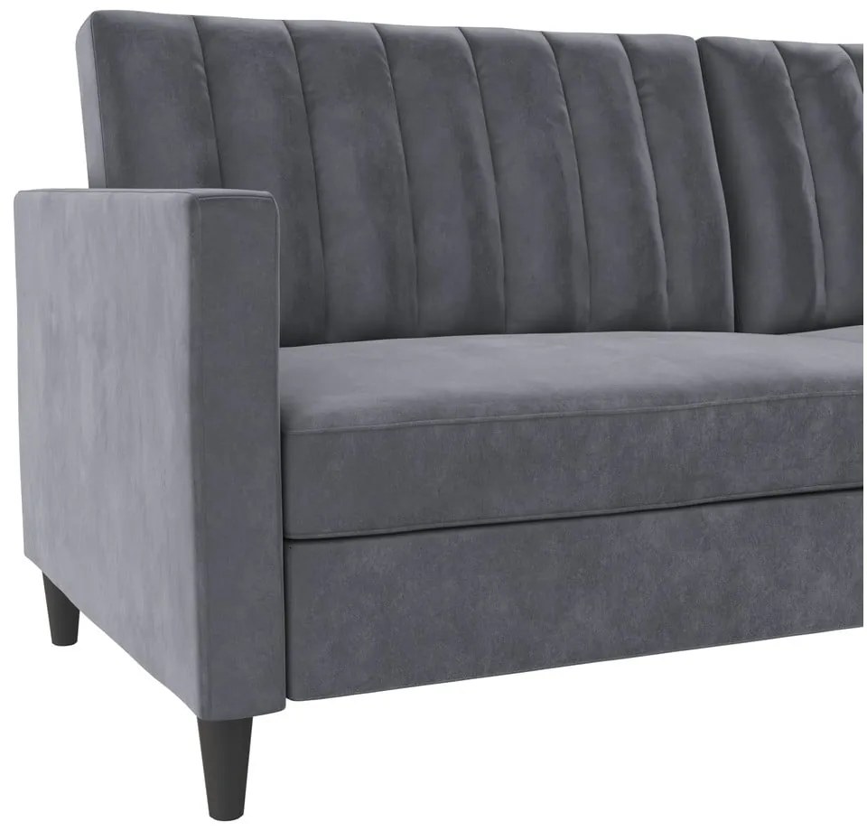 Szara aksamitna sofa 207 cm Celine – Støraa