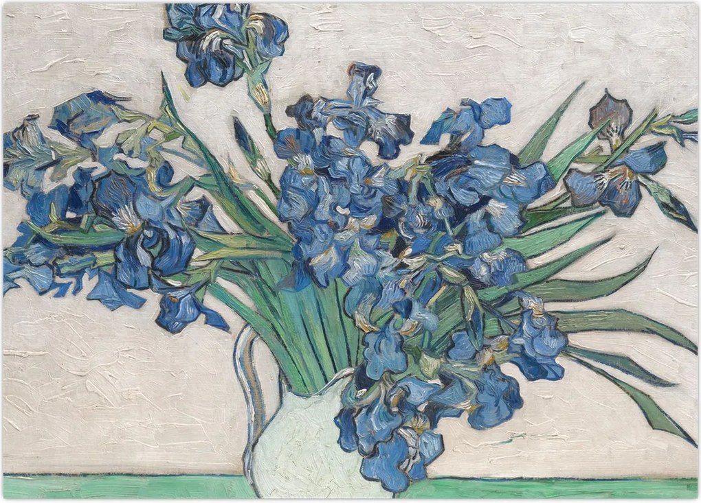 Obraz na szkle - Vincent van Gogh, Irises, reprodukcje (70x50 cm)