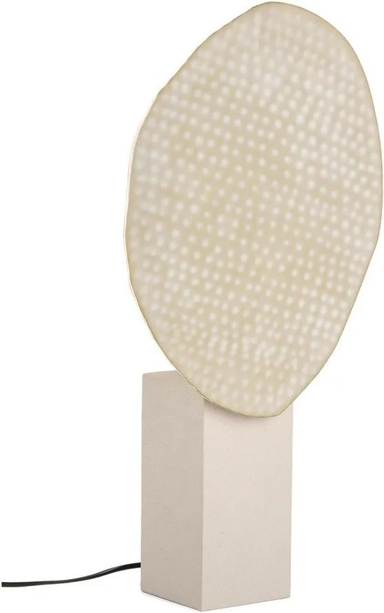 Beżowa metalowa lampa stołowa z metalowym kloszem (wysokość 57 cm) Neev – Bizzotto