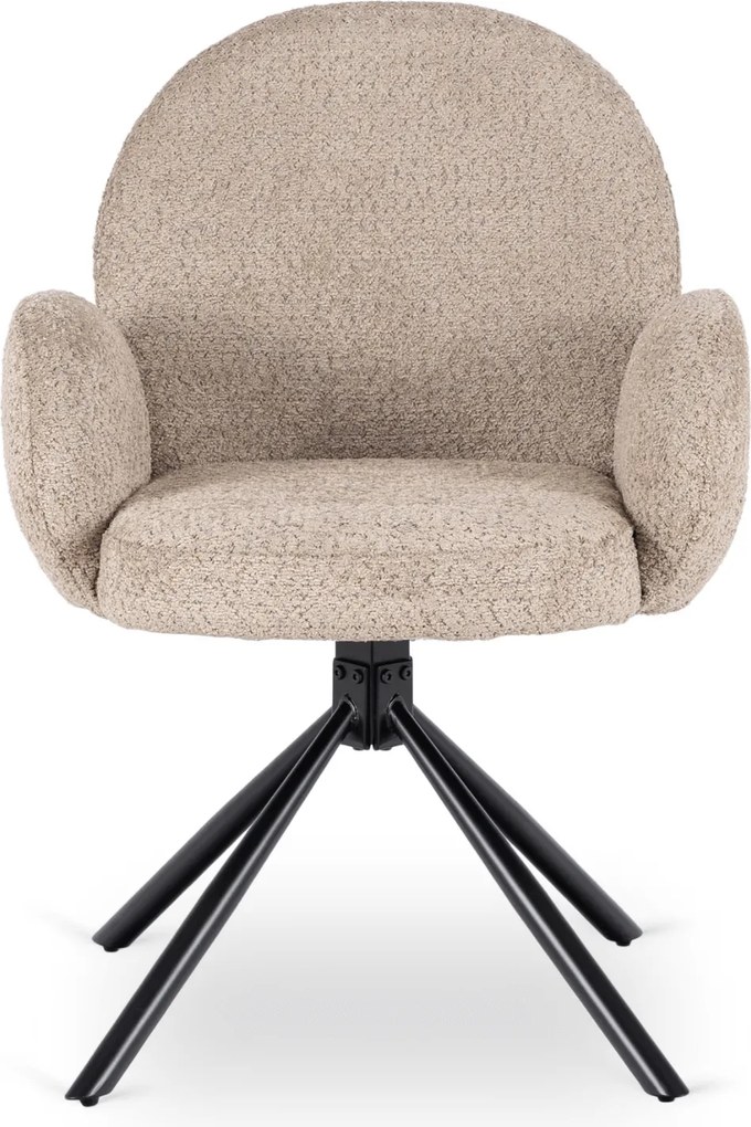 Krzesło Tapicerowane Obrotowe do Salonu MUSSO Brązowe Nowoczesne