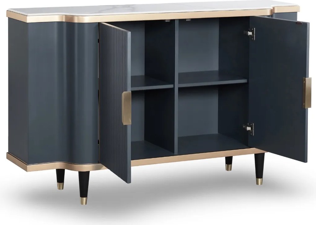 Grafitowa komoda w stylu glamour Stilig ST317