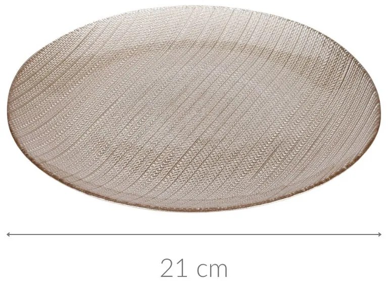 Szklany talerz deserowy KARNEOL, 21 cm