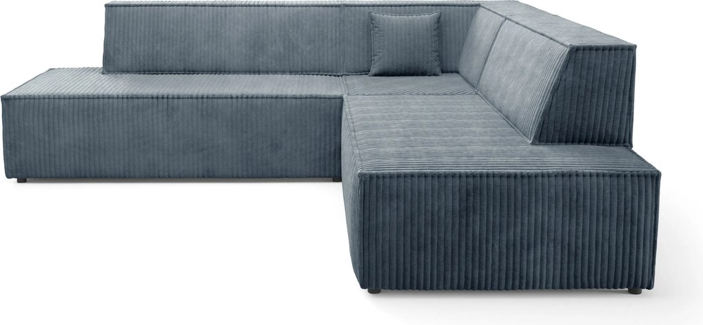 Masseno Narożnik TESSO z funkcją spania i pojemnikiem na pościel Narozniki L, Rozkładana sofa - Szary, TILIA 85
