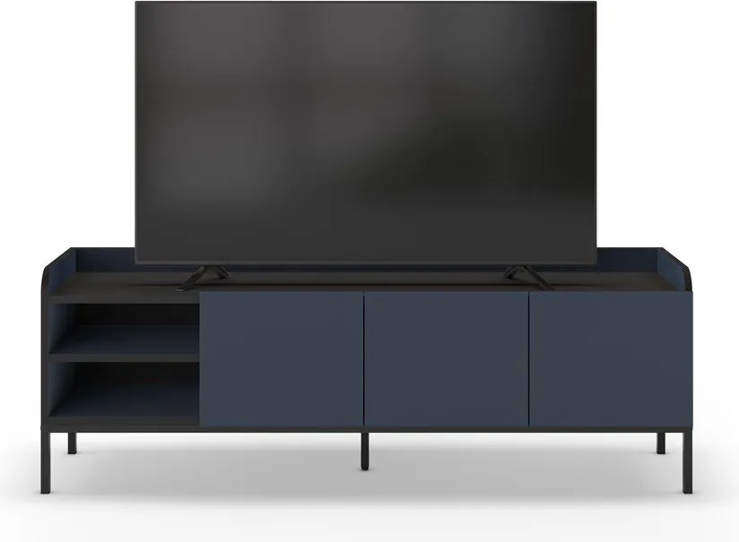 Niebieska szafka pod TV 160x55x42 cm Adara – Marckeric