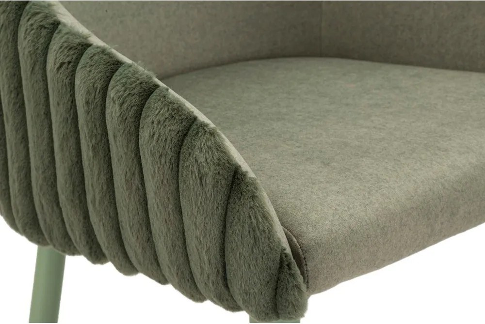 Zielone tapicerowane hokery zestaw z podłokietnikami 2 szt. (wysokość siedziska 78 cm) Alaska – Mauro Ferretti