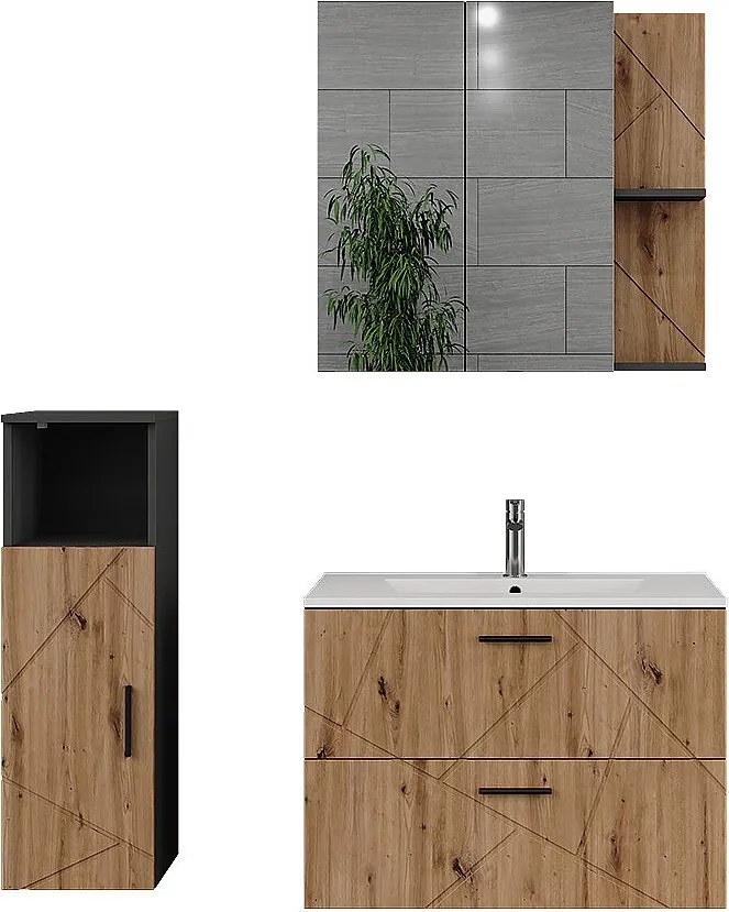 Zestaw mebli łazienkowych antracyt/artisan 80x44.6x57 irma