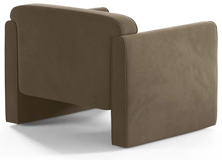 Szarobrązowy aksamitny fotel Abby – Micadoni