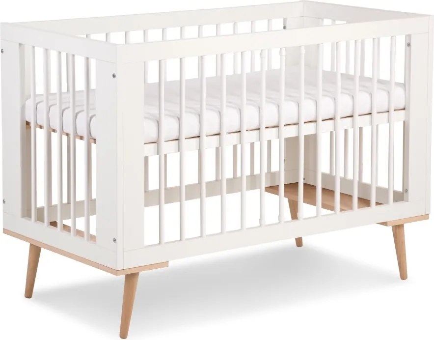 Łóżeczko dziecięce Sofie 120x60 w stylu skandynawskim, kolor biały