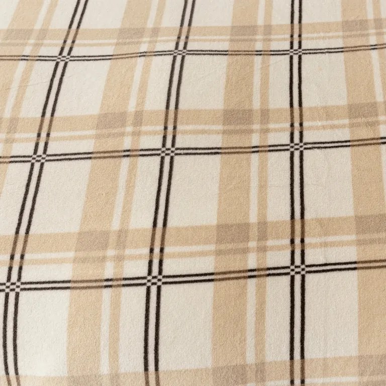 PrzytulneMieszkanie.pl Prześcieradło z mikropluszu PLAID 200x200 cm kremowe