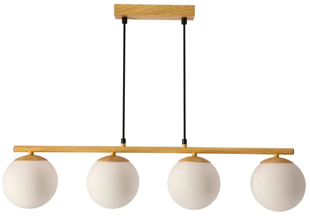 Biała lampa wisząca z 4 kloszami w stylu glamour - M074 H1-D22
