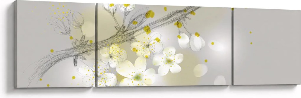 Obraz kwitnącej gałązki (170x50 cm)