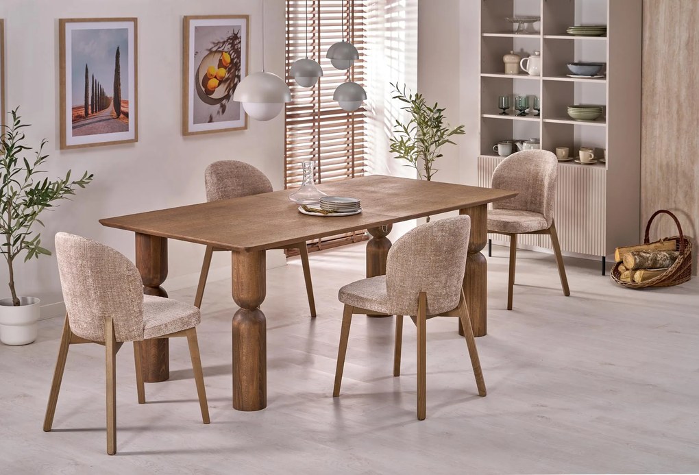 ELTON stół rozkładany 200-300x101x76 cm jasny orzech mieści 8-10 osób