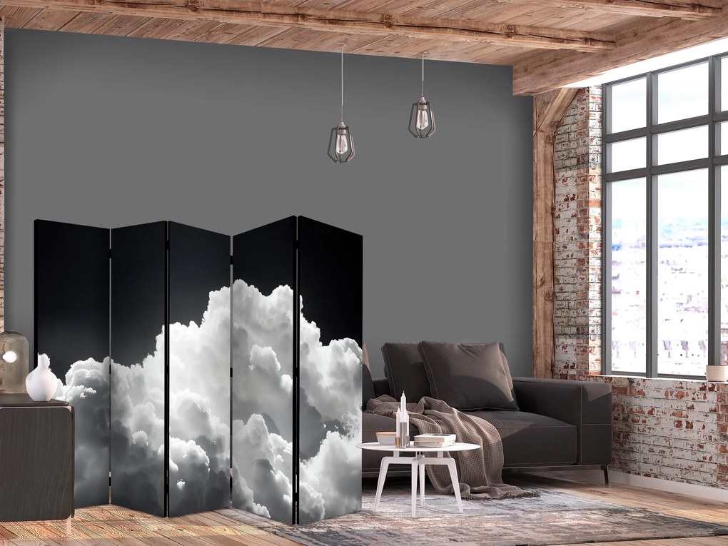 Parawan akustyczny Pejzaże 225x172 cm 5-częściowy czarny ARTGEIST B