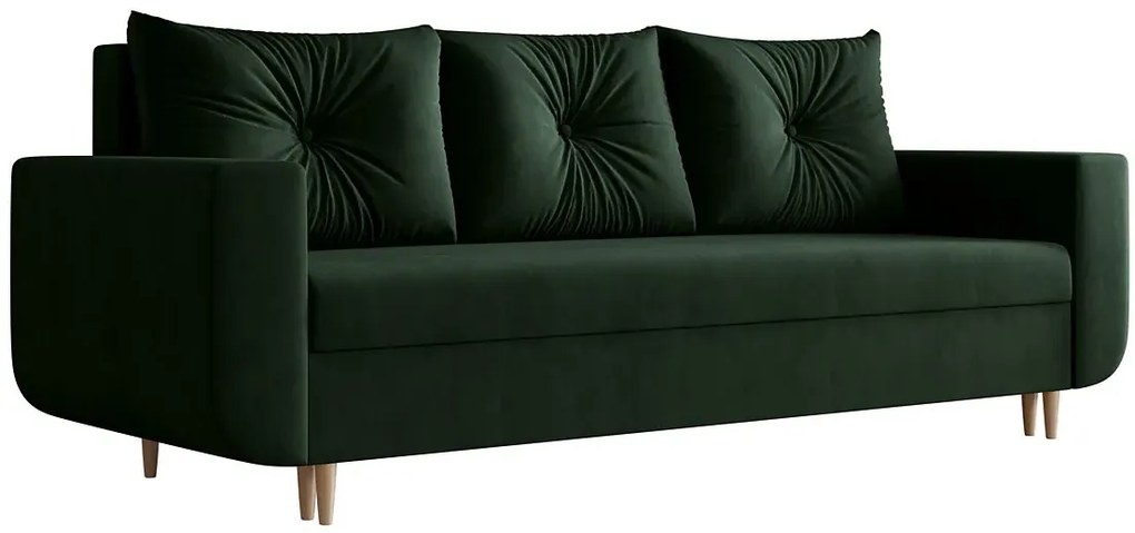Ciemnozielona welurowa sofa tapicerowana S2-C42