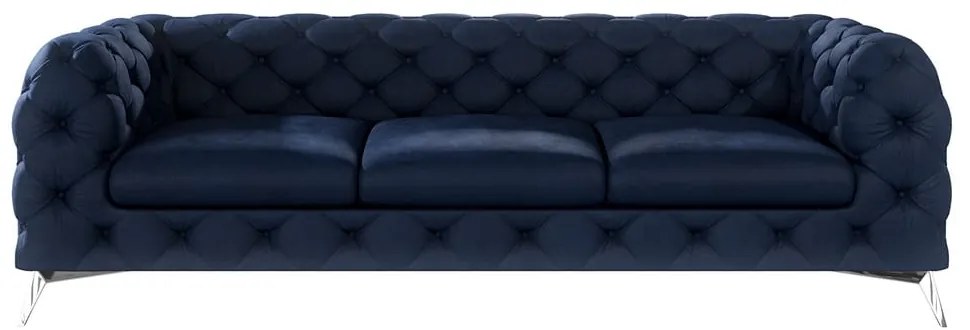 Ciemnoniebieska aksamitna sofa 243 cm Chelsea – Ropez