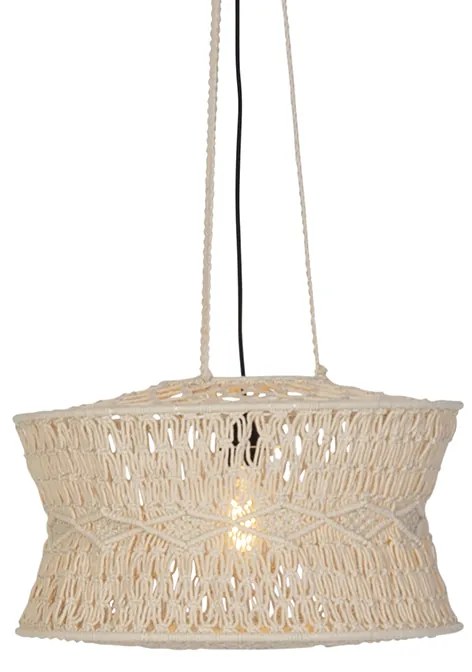 Orientalna lampa wisząca makramowa 50 cm - LeonardKolonialny Oswietlenie wewnetrzne
