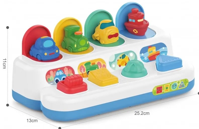 Woopie baby zabawka edukacyjna wyskakujące pojazdy pop-up