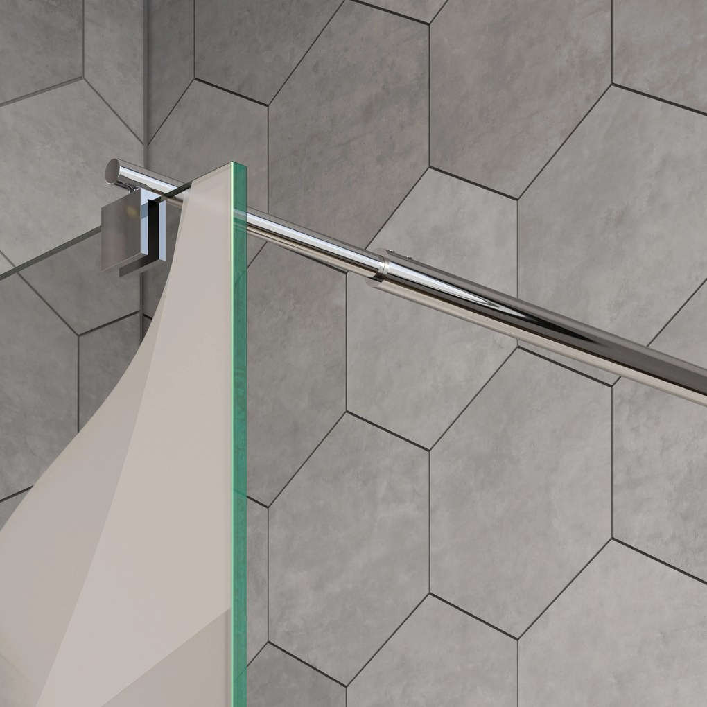 Ścianka prysznicowa Walk-In EX101 - szkło z powłoką NANOMilchglas-Muster Wave - 10 mm - Breite wählbar