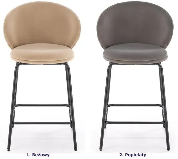 Beżowe barowe krzesło z oparciem C1-B11