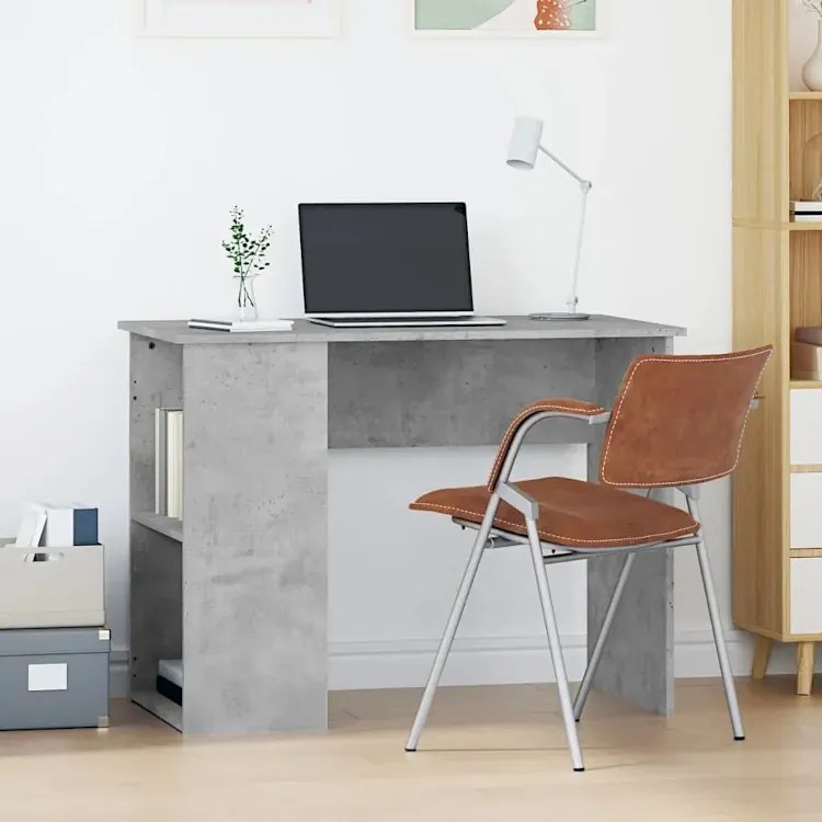 Szare biurko z półkami w kolorze beton E8-C36