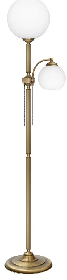 Lampa podłogowa antyczny mosiądz z kulami QV-P2