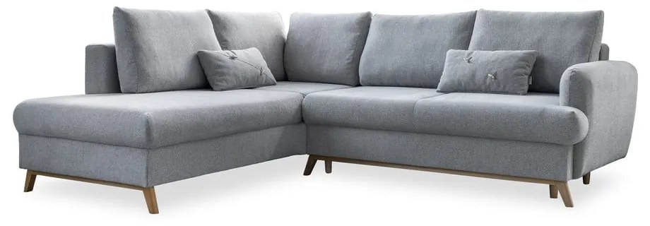 Jasnoszary rozkładany/ze schowkiem narożnik (lewostronny/w kształcie litery L) Scandic Lagom – Miuform